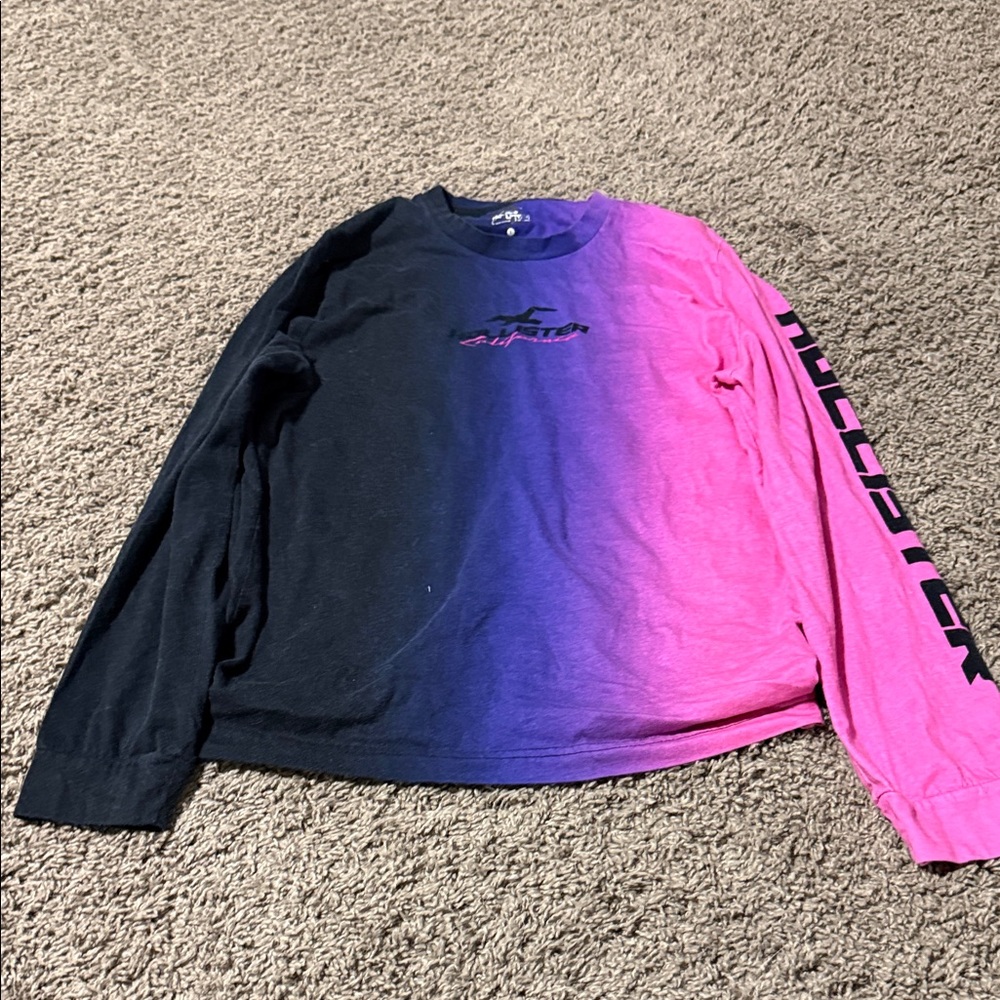 Hollister Purple and Pink Gradient Tee